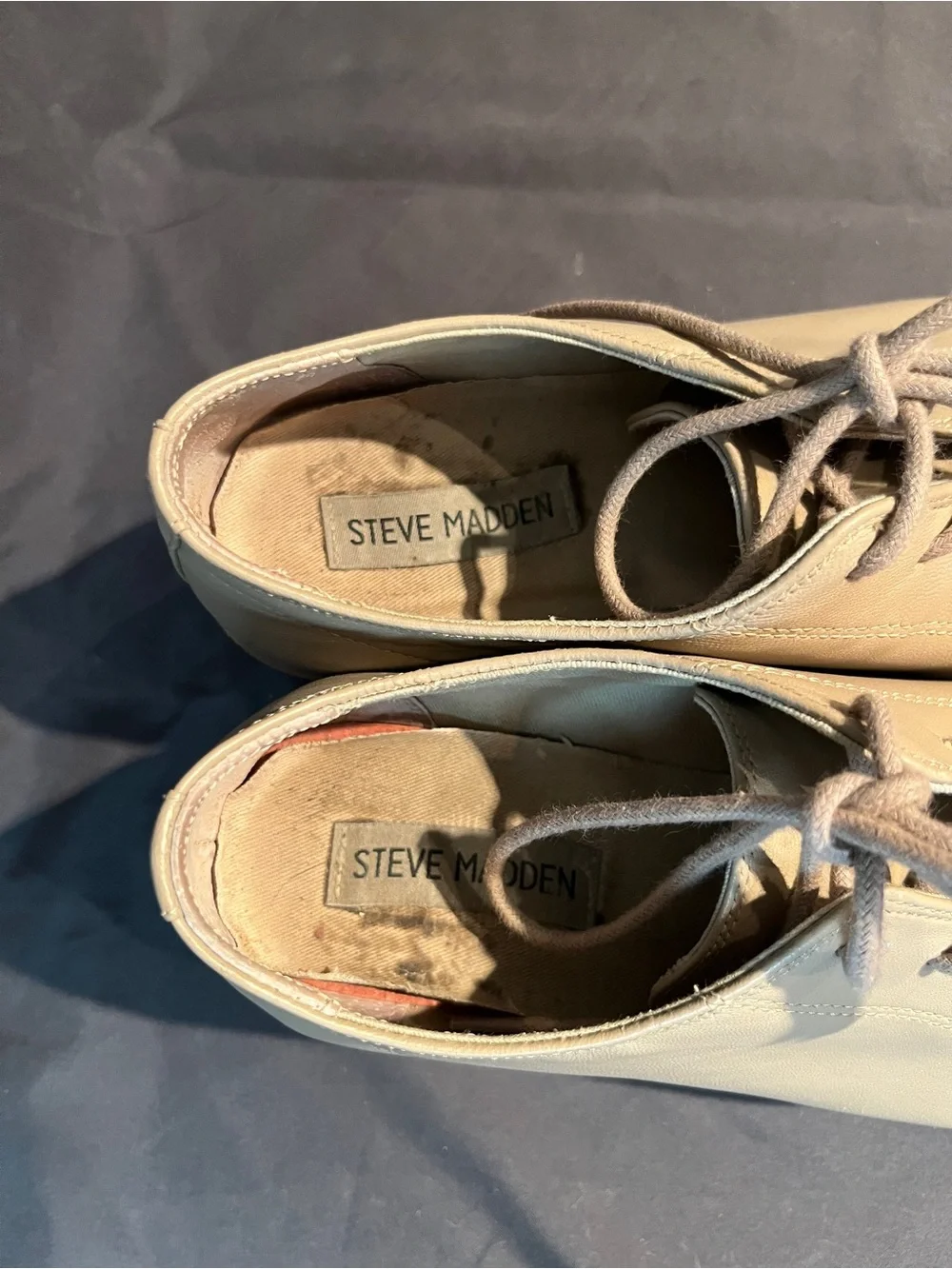 Steve Madden Kimber Natural Leather Platform Oxfords Size 9.5